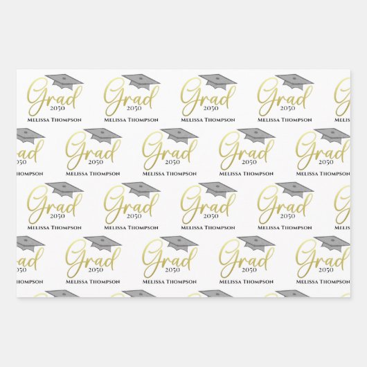 Afstuderen Afstudeerder Gold Afstuderen Script Pet Inpakpapier Vel (Voorkant)