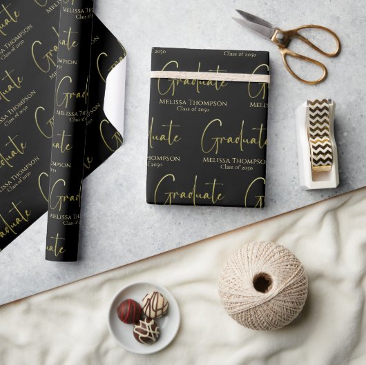 Afstuderen Afstudeerder Gold Calligraphy Script Mo Cadeaupapier (Crafts)