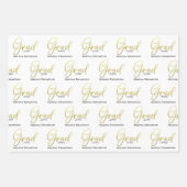 Afstuderen Afstudeerder Gold Calligraphy Script Mo Inpakpapier Vel (Voorkant)