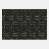 Afstuderen Afstudeerder Gold Calligraphy Script Mo Inpakpapier Vel (Voorkant)