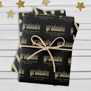 Afstuderen Afstudeerder Gold Modern Afstuderen - A Inpakpapier Vel