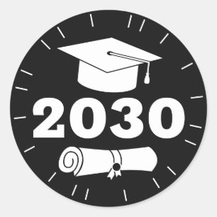 Afstuderen Afstudeerder Jaar Pet Diploma Classic B Ronde Sticker