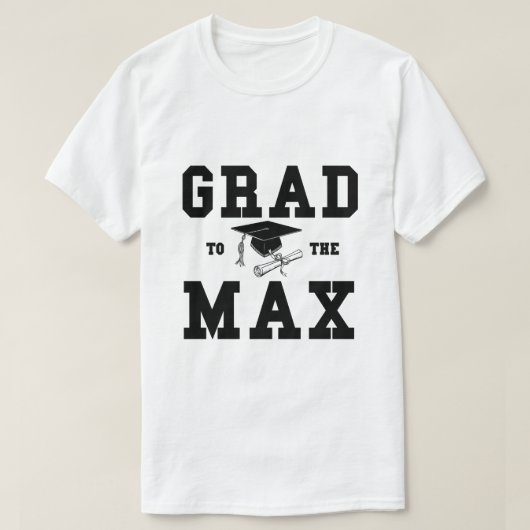 Afstuderen Afstudeerder Max zwarte tekst T-shirt (Design voorkant)