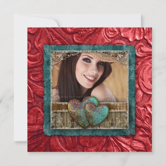 Afstuderen Afstudeerder Western lederen koel Foto Kaart (Voorkant)