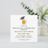 Afstuderen Afstuderen Afstudeerder Pet Bier Kaart (Staand voorkant)