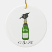 Afstuderen Afstuderen Cap Champagne Custom Christm Keramisch Ornament (Voorkant)
