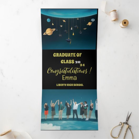 Afstuderen Afstuderen Drieluik Uitnodiging (Binnen)