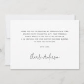 Afstuderen afstuderen Elegant 3 foto Bedankkaart (Achterkant)