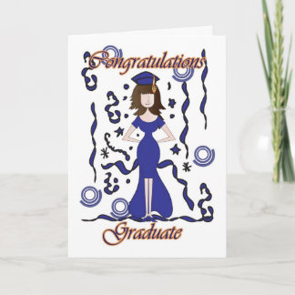 Afstuderen, Afstuderen Gefeliciteerd met meisje Kaart