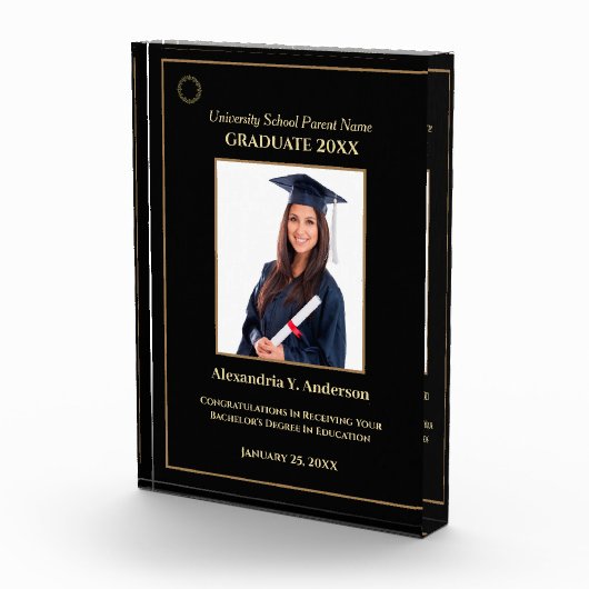 Afstuderen Afstuderen Gold Logo Modern Award Fotoblokken (Rechts)