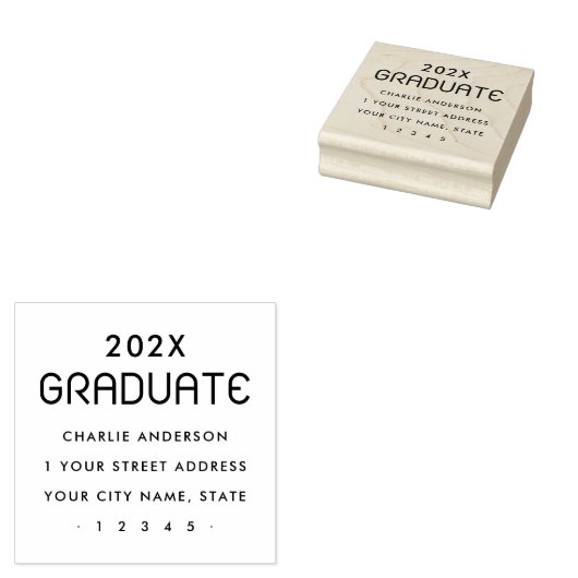 Afstuderen afstuderen jaar retouradres rubberstempel (Gestempeld)