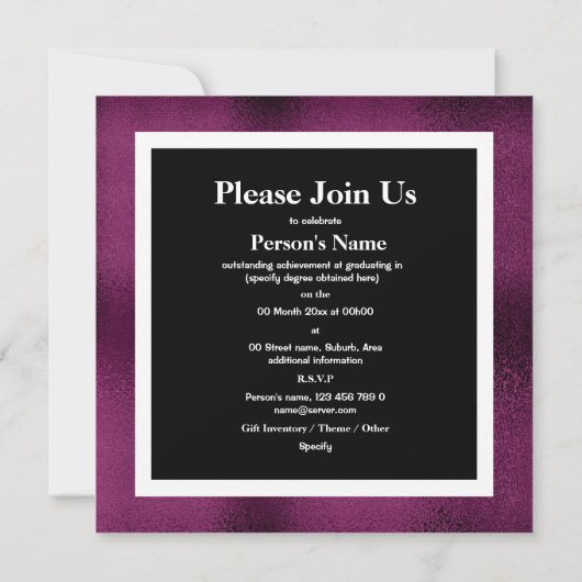 Afstuderen afstuderen klasse elegant kaart (Achterkant)