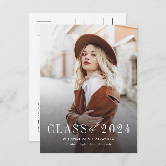 Afstuderen Afstuderen met handschrift Aankondigingskaart (Voorkant / Achterkant)