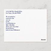 Afstuderen Afstuderen Opslaan Datum blauw en goud Briefkaart (Achterkant)