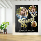 Afstuderen Afstuderen Zwart en Goud Fotofeestje Wandkleed