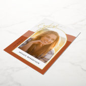 Afstuderen Arch Photos Terracotta Afstuderen Gold Folie Uitnodiging (Gedraaid)