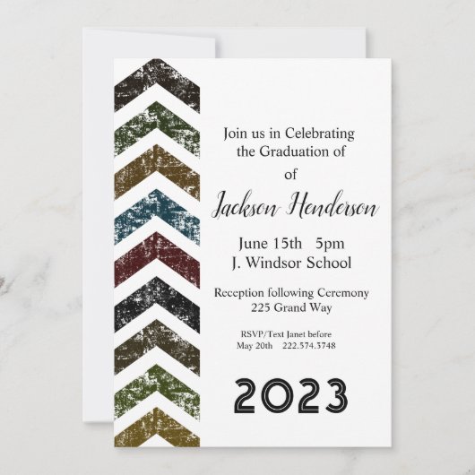 Afstuderen Arrow Invitation Class of 2023 Kaart (Voorkant)