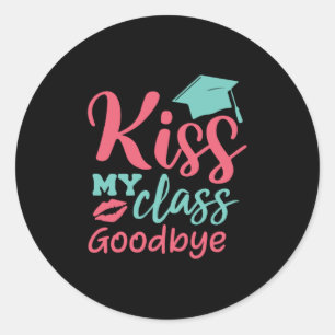 Afstuderen Art.   Kus My Class Goodbye Ronde Sticker