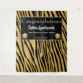 Afstuderen backdrop Gold Zebra Stripes Wandkleed (Voorkant)