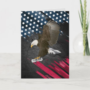 Afstuderen Bald Eagle over vlag Kaart