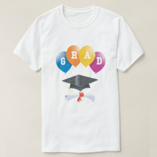 Afstuderen Balloons Afstudeerder Diploma Pet T-Shi T-shirt