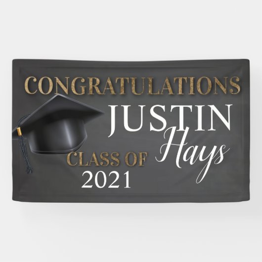 Afstuderen banner, Graduation party, afstudeerder  Spandoek (Horizontaal)