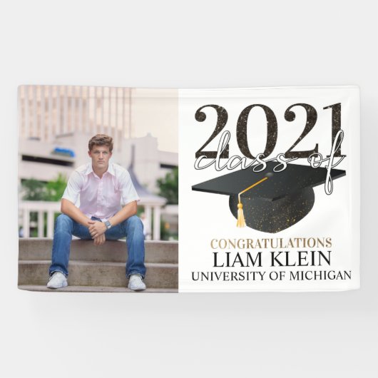 Afstuderen banner, Graduation party, afstudeerder  Spandoek (Horizontaal)