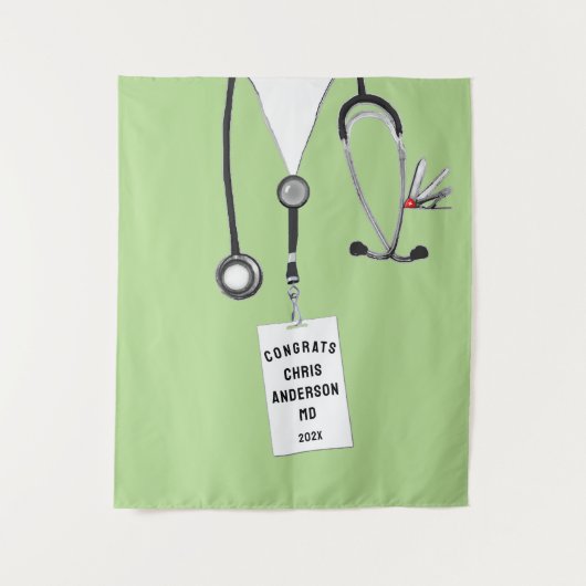 Afstuderen Banner Tapestry Medical School Doctor Wandkleed (Voorkant)