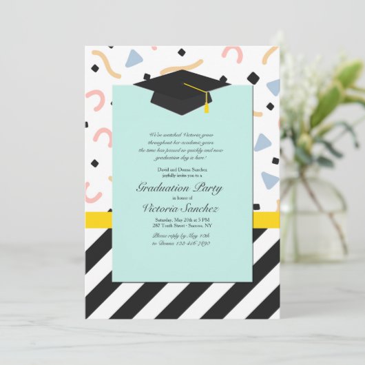 Afstuderen Bash Uitnodiging (Staand voorkant)