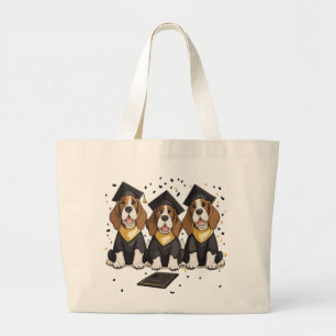 Afstuderen Basset Hound Dogs Grote Tote Bag
