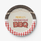 Afstuderen BBQ-Bord - rood Papieren Bordje (Voorkant)