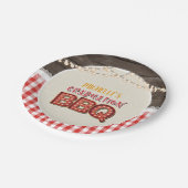 Afstuderen BBQ-Bord - rood Papieren Bordje (Gekanteld)