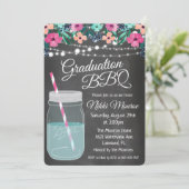 Afstuderen BBQ Mason Jar Uitnodiging (Staand voorkant)