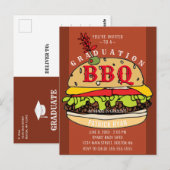 Afstuderen BBQ Party Burger Invitation Briefkaart (Voorkant / Achterkant)