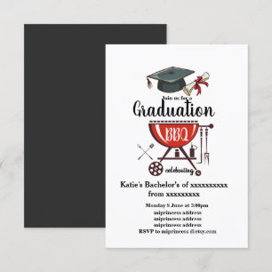 Afstuderen BBQ-uitnodiging, afstudeerder-partij Kaart