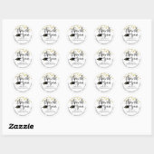 Afstuderen bedankje script retour adres ronde sticker (Vel)