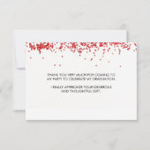 Afstuderen bedankkaart - eenvoudig, foto, rood kaart (Achterkant)