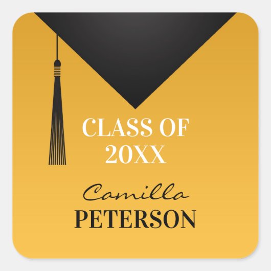 Afstuderen Bedankt Black Pet Tassel Sticker (Voorkant)