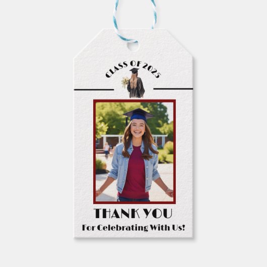 Afstuderen Bedankt (Evergreen/Vrouw) Cadeaulabel (Voorkant)