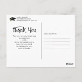 Afstuderen Bedankt Faux Gold Brushstroke Pet Briefkaart (Achterkant)