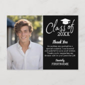 Afstuderen Bedankt met Foto - Zwart Briefkaart (Voorkant)