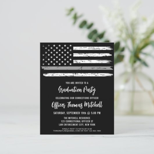 Afstuderen begrotingsrectificator uitnodiging (Staand voorkant)