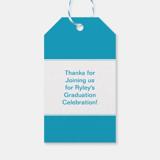 Afstuderen begunstigt aangepaste monogram en kleur cadeaulabel (Achterkant)