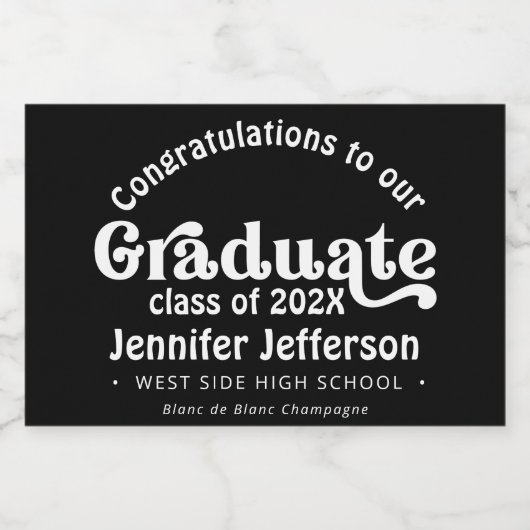 Afstuderen begunstigt elegante mousserende wijn L Sparkling Wijnetiket (Enkel label)