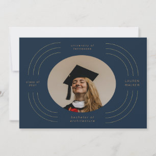 afstuderen bekendmaking elegant gold stripes kaart