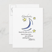 Afstuderen Bereik voor Moon, Gefeliciteerd Aankondigingskaart (Voorkant / Achterkant)