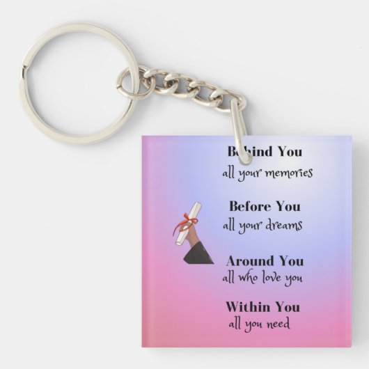 Afstuderen Bericht op een Sleutelhanger (Voorkant)