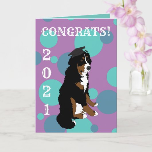 Afstuderen Bernese Mountain Dog Kaart (Orchidee)