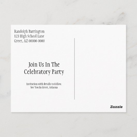 Afstuderen bespaart de datum minimalistisch pastbl briefkaart (Achterkant)