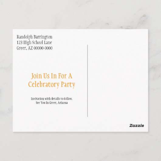 Afstuderen bespaart de datum minimalistisch wit go briefkaart (Achterkant)